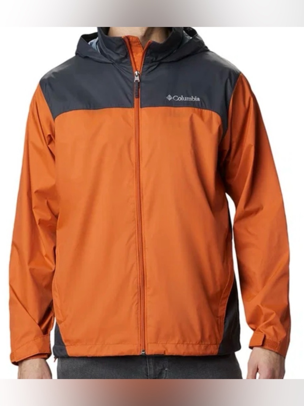Columbia Kids' Orange and Gray spring rain Jacket, size 10/12
